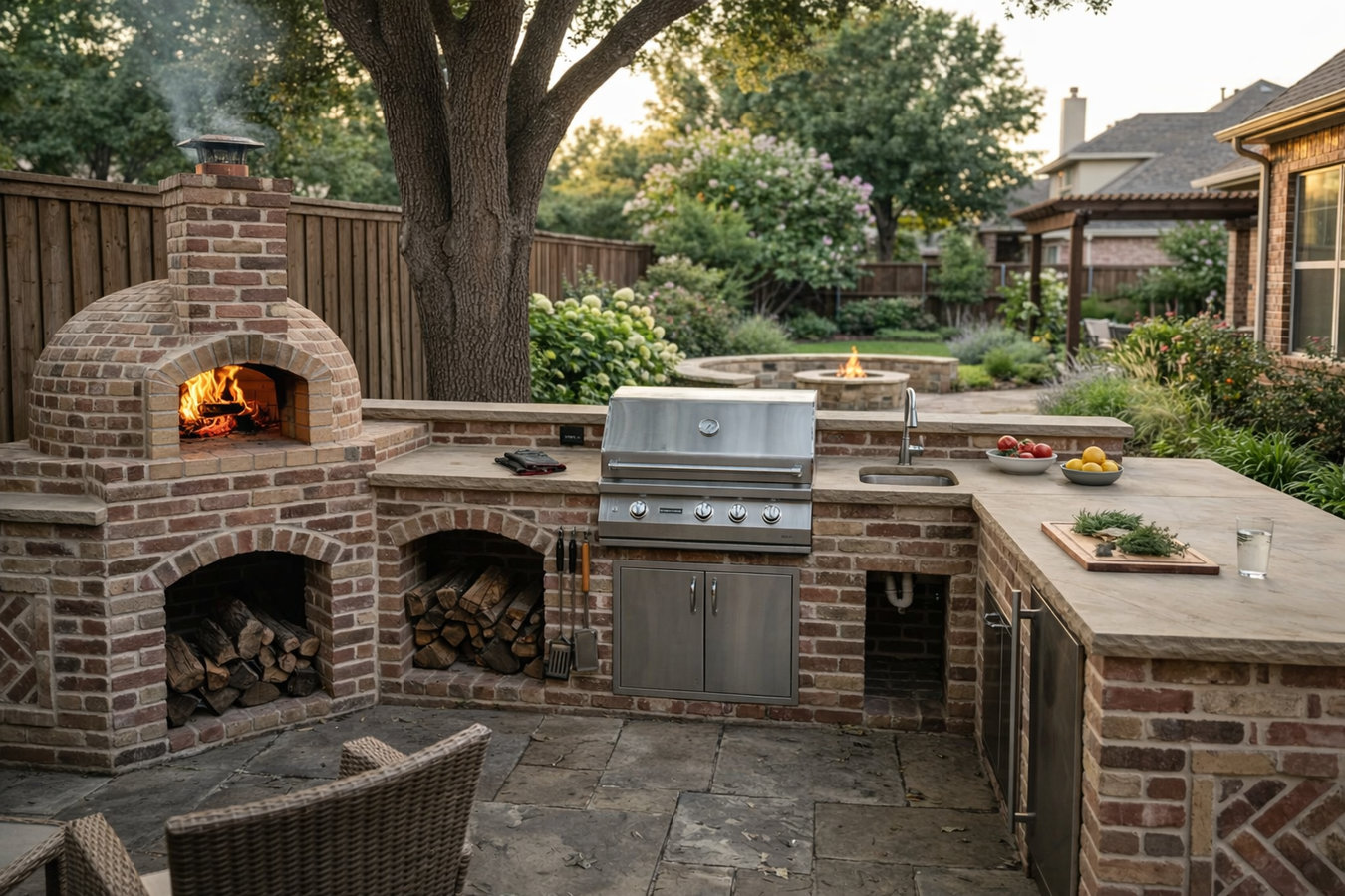 Outdoor kitchen masonry